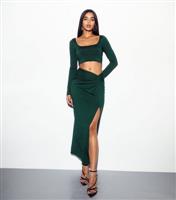 Women's Green Knot Waist Maxi Skirt New Look
