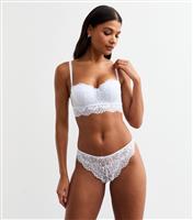 Women's White Lace Thong New Look