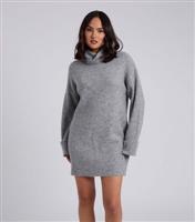 Women's Grey Roll Neck Knit Mini Dress Urban Bliss New Look
