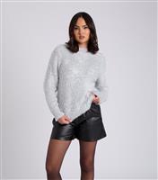 Women's Grey Tinsel Knit Jumper Urban Bliss New Look