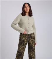 Women's Green Floral Button Cropped Cardigan Urban Bliss New Look
