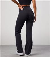 Women's Dark Grey Rib Flared Leggings Gym King New Look