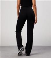 Women's Black Rib Flared Leggings Gym King New Look