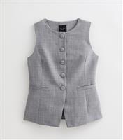 Women's Petite Grey Crew Neck Waistcoat New Look