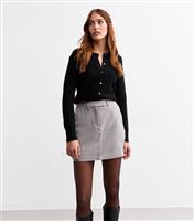 Women's Tall Grey High Waisted A-Line Mini Skirt New Look