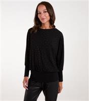 Women's Black Knit Batwing Jumper Blue Vanilla New Look