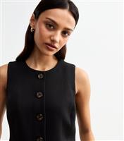 Women's Black Crew Neck Waistcoat New Look
