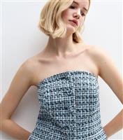 Women's Blue Boucle Bustier Waistcoat New Look