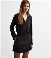 Women's Black High Waisted A-Line Mini Skirt New Look
