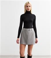 Women's Grey High Waisted A-Line Mini Skirt New Look