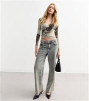 Women's Light Grey Ruched Drawstring Top New Look