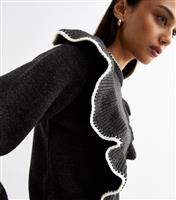 Women's Grey Frill Trimmed Jumper New Look