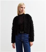 Women's Black Looped Thread Cardigan New Look