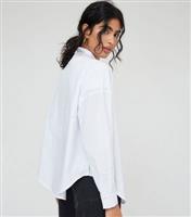 Women's White Cotton Oversized Shirt WKNDGIRL New Look