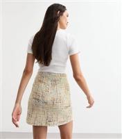 Women's Off White Boucl Skirt Cameo Rose New Look