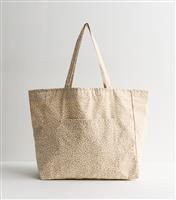 Off White Leopard Print Tote New Look