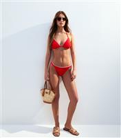 Women's Blanket Stitch Crinkle Tanga Bikini Bottoms New Look