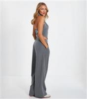 Women's Grey Pinstripe Wide Leg Trousers Quiz New Look