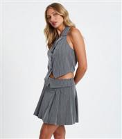 Women's Grey Pinstripe Pleated Mini Skirt Quiz New Look