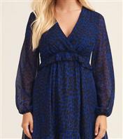 Women's Navy Chiffon Maxi Dress Gini London New Look