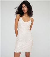 Women's White Disc Embellished Mini Dress WKNDGIRL New Look