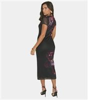 Women's Black Floral Mesh Midi Dress WKNDGIRL New Look