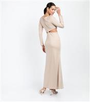 Women's Mink Embellished Cutout Maxi Dress Little Mistress New Look