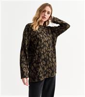 Women's Brown Leopard Print Loose Top New Look