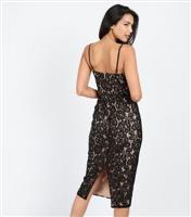 Women's Black Lace Midi Dress Little Mistress New Look