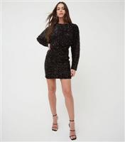 Women's Black Sequinned Mini Dress WKNDGIRL New Look