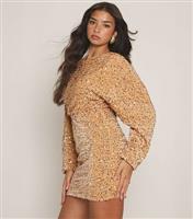 Women's Gold Sequinned Velvet Mini Dress WKNDGIRL New Look
