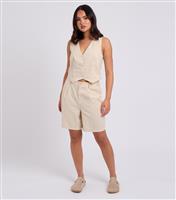Women's Stone Pleated Shorts Urban Bliss New Look