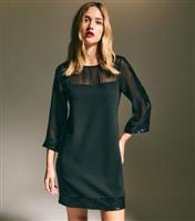 Women's Black Sequinned Panelled Long Sleeve Mini Dress New Look