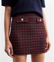 Women's Red Stretch Boucle Mini Skirt New Look