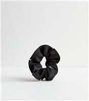 Black Faux Pearl Embellished Scrunchie New Look