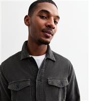 Men's Grey Cotton Corduroy Overshirt Only and Sons New Look