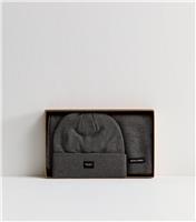 Men's Light Grey Hat And Scarf Gift Set Jack & Jones New Look