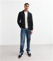 Men's Navy Cable Knit Cardigan Jack & Jones New Look
