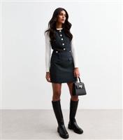 Women's Navy Boucl Mini Dress New Look