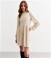 Women's Cream Jersey Smock Mini Dress New Look