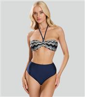 Women's Navy High Rise Bikini Bottoms South Beach New Look
