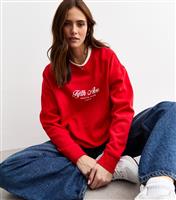 Women's Red Fifth Avenue Relaxed Crew Sweatshirt New Look