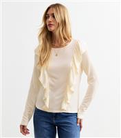 Women's Off White Ruffled Soft Top New Look