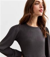 Women's Grey Crinkled Long Sleeve Midi Dress New Look