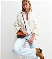 Women's Ripped Detail High Rise Flare Jeans New Look