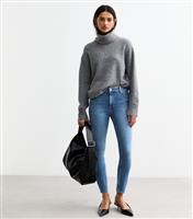 Women's Blue Mid Rise Skinny Jeans New Look