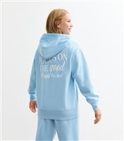 Girls' Blue Focus On The Good Hoodie New Look