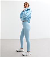 Girls' Blue Ribbed Leggings New Look