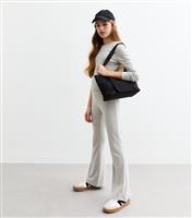 Girls' Grey Flared Stretch Cotton Leggings School New Look