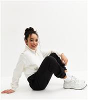 Girls' Black Cuffed Jersey Joggers New Look